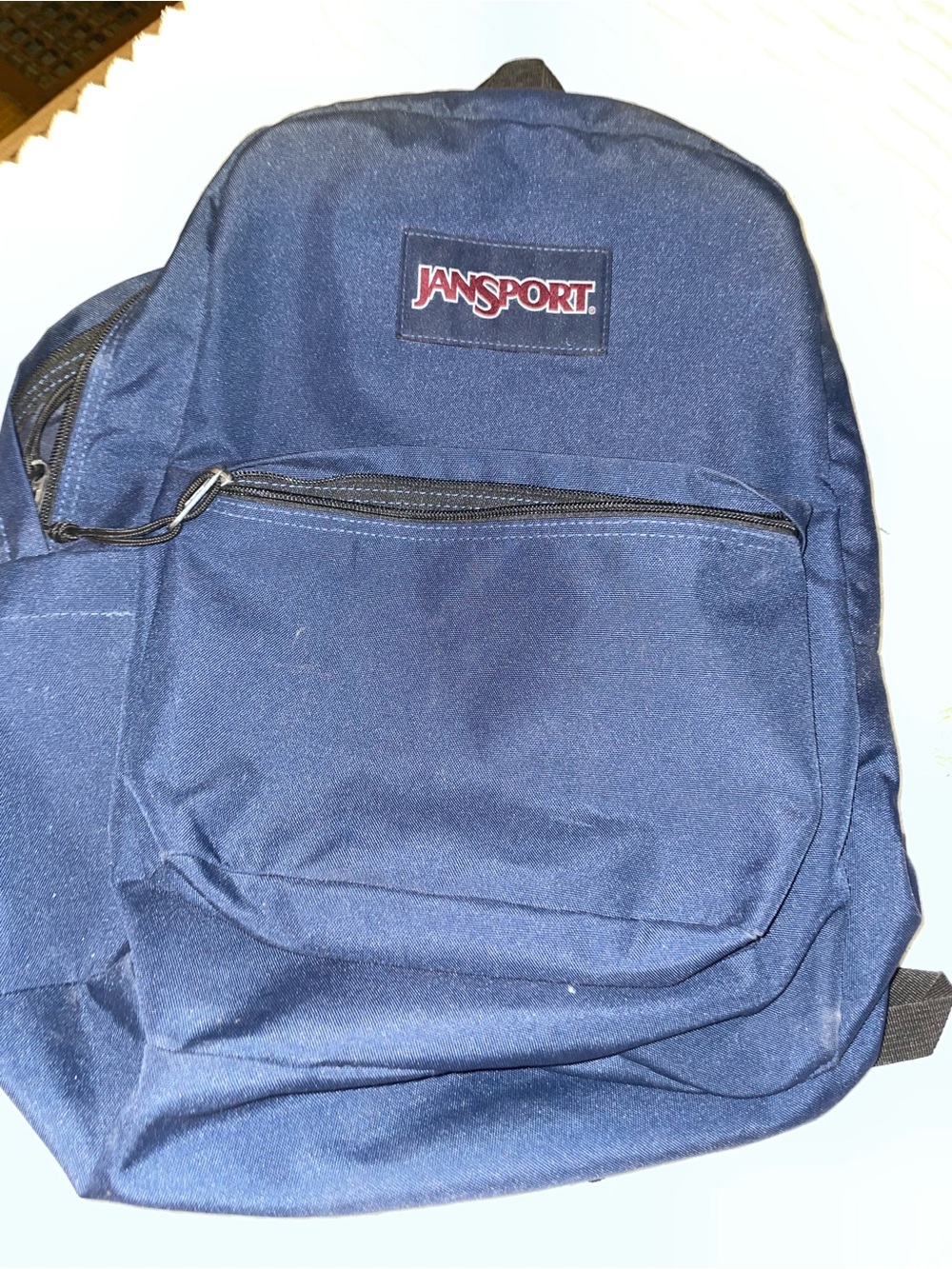 Jansport Navy Blue Backpack with Front Pocket